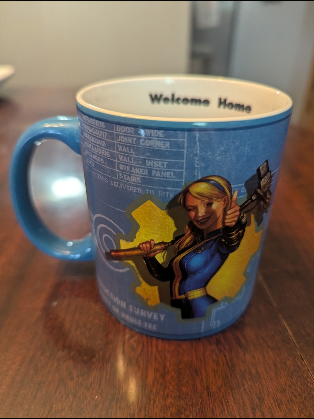 2017 Fallout Loot Crate Exclusive Blue Vault Girl Welcome Home Coffee Mug